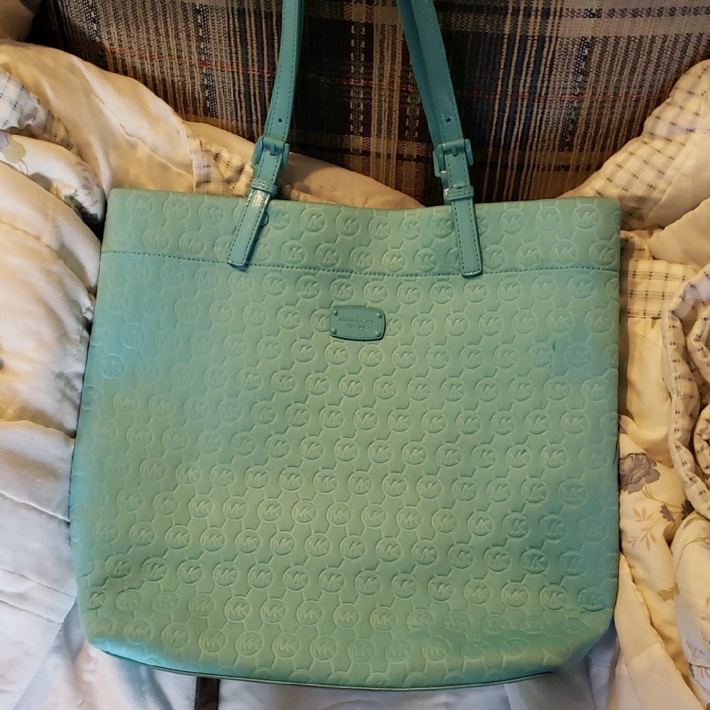 Michael Kors Aqua Embossed Tote